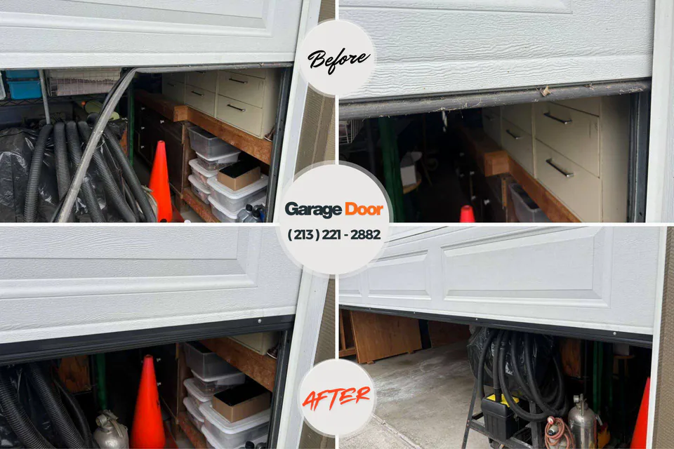 Before and after: garage door repair Long Lake, IL
